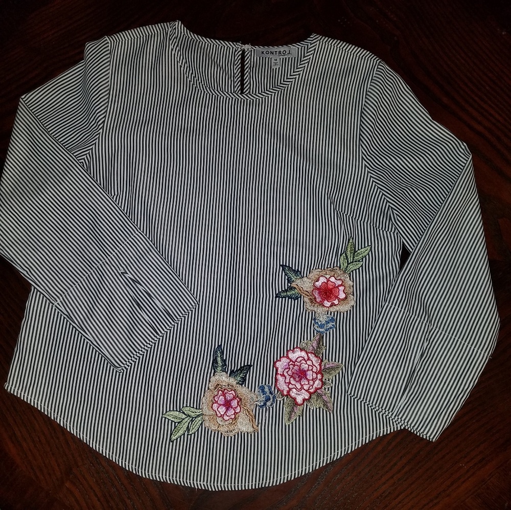 🌻Kontrol Contemporary Strip & Embroidery Flowers